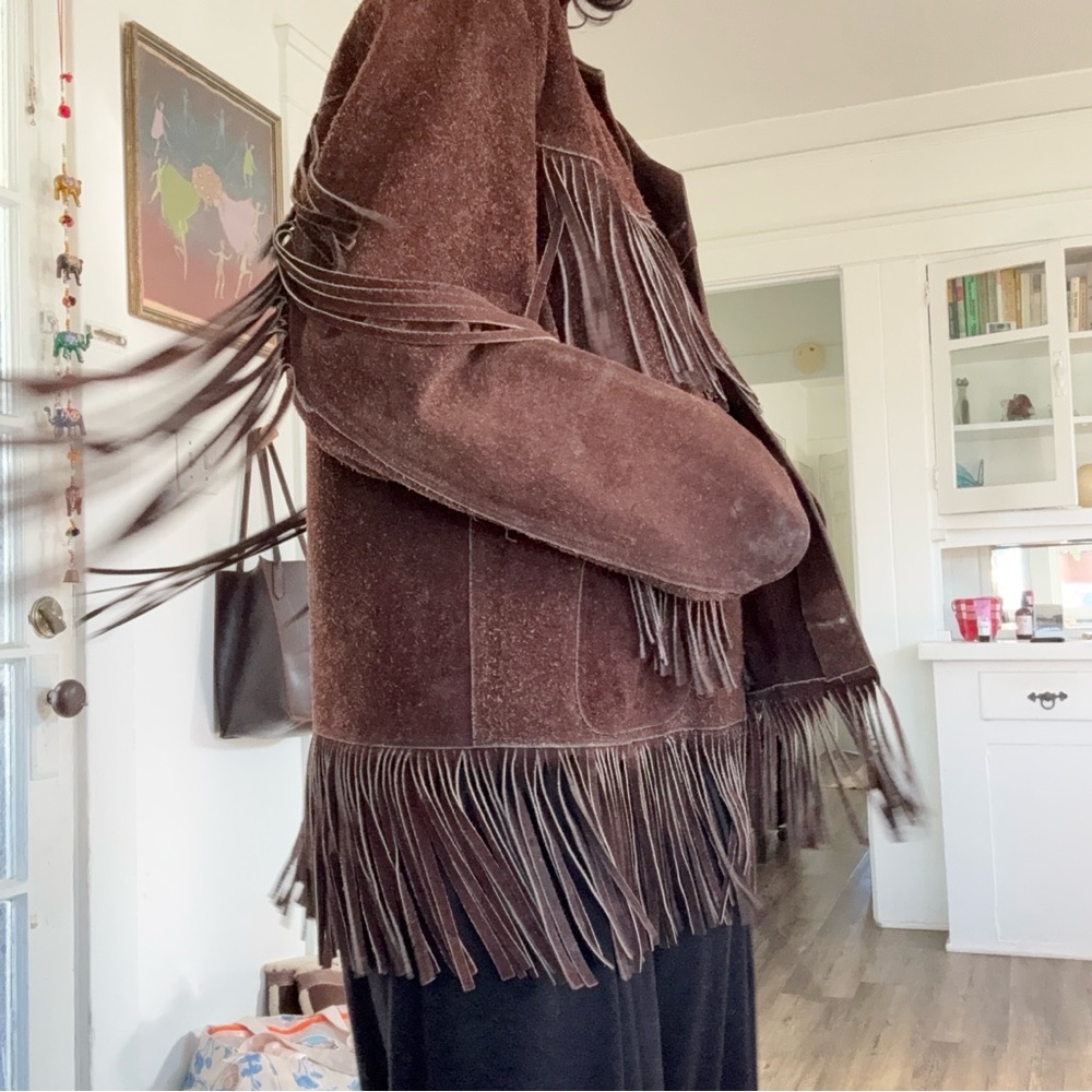 American Vintage Chocolate Suede Western Fringe Jacket